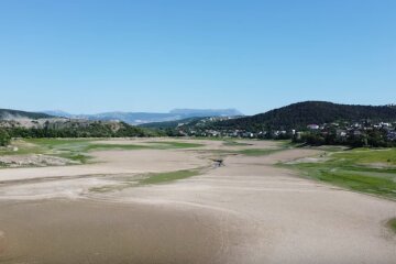 Симферопольское водохранилище высохло. Фото: youtube