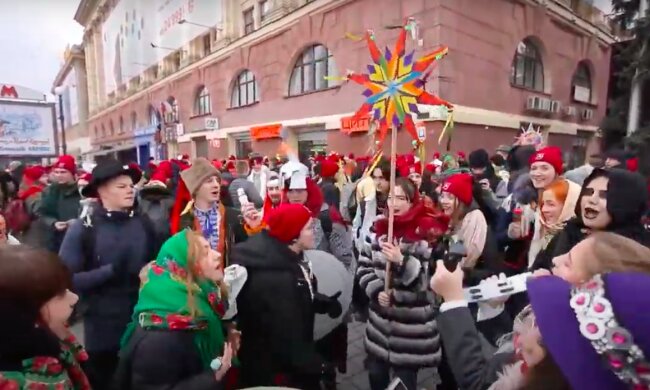 Празднование Рождества в Харькове. Фото: скриншот YouTUbe