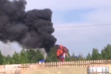 Взрыв на росии. Фото: скриншот Telegram-видео