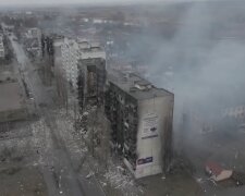 Жилые дома после русских ударов. Фото: YouTube, скрин
