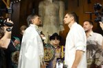 Олександр Усик та Ріко Верховен на зважуванні перед боєм у Єгипті