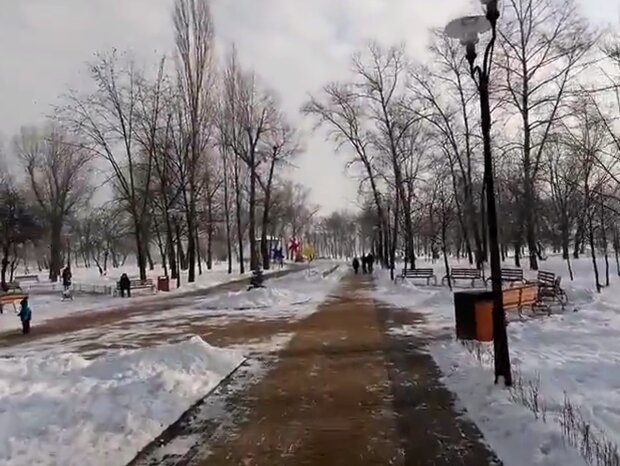 Парк "Наталка" в Києві взимку . Фото: скріншот YouTube-відео