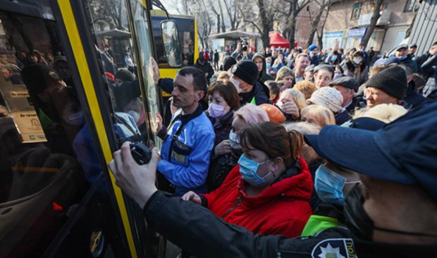 Транспортный коллапс в Киеве. Фото: скриншот РБК Украина