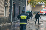 Возле аварийного общежития