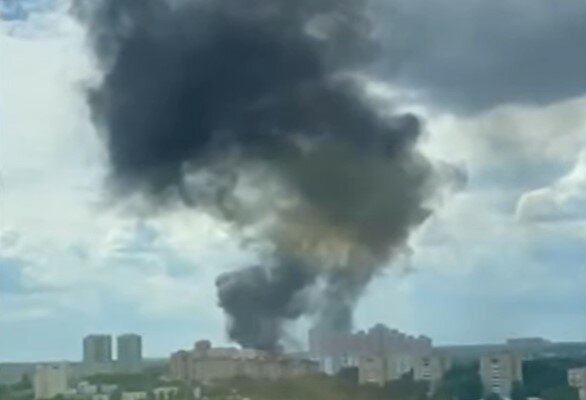 Пожар в Москве. Фото: скриншот YouTube