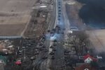 Колонна военной техники рф. Фото: скриншот YouTube-видео