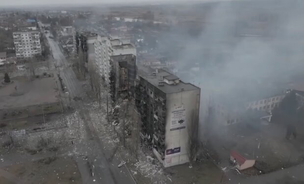 Жилые дома после русских ударов. Фото: YouTube, скрин