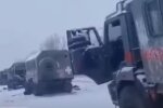 Разбитая колонна рф. Фото: скриншот YouTube-видео