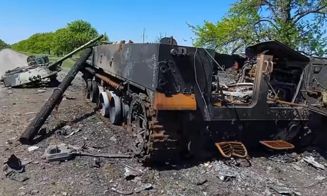 Розбита техніка рф. Фото: скріншот YouTube-відео